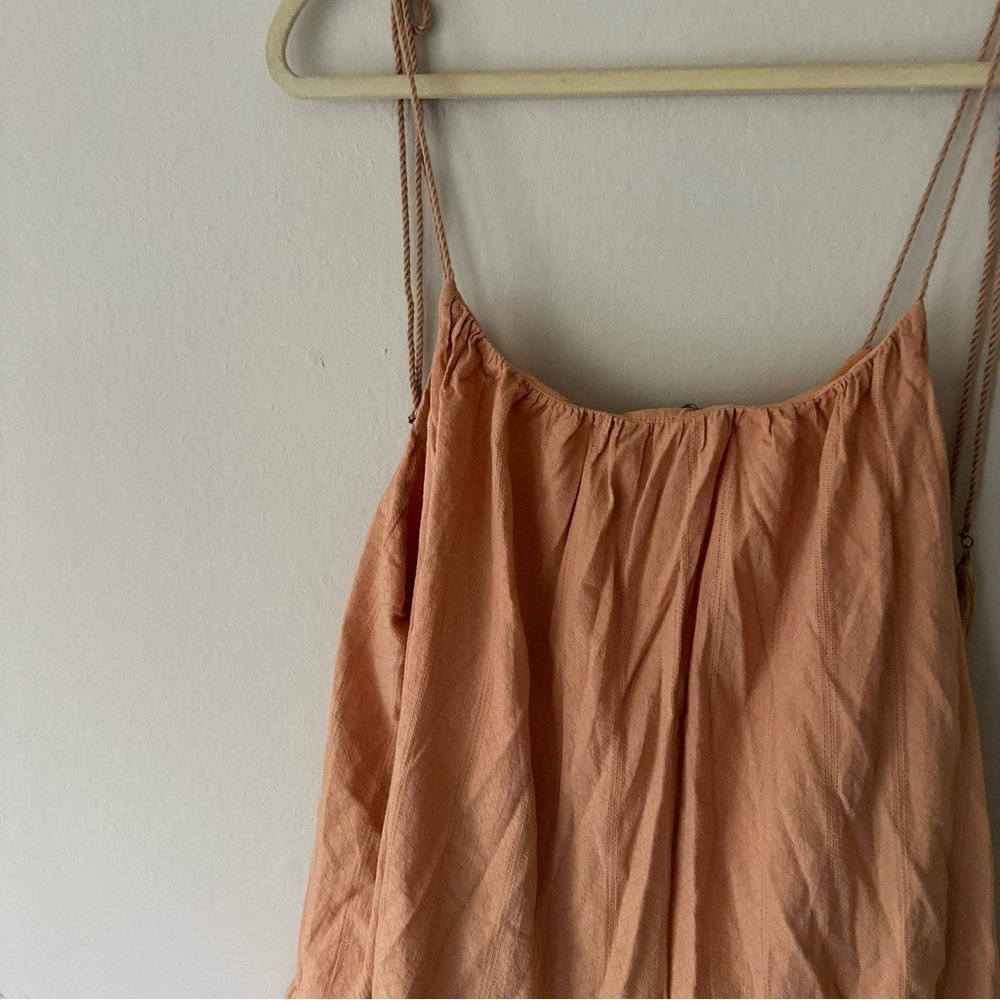 Lulus Dreaming of Sunshine Tassel Tie Strap Bohemian Coastal Tunic Dress Size M - Picture 10 of 10